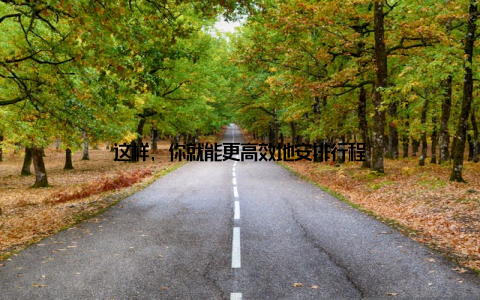 这样, 你就能更高效地安排行程